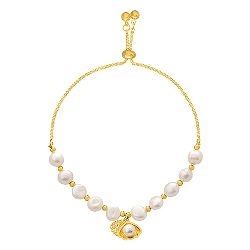 ROMISBABA 1Stück Perlenarmband Damen Verstellbares Design Eleganter Armreif für Besondere Anlässe Hochwertiges Material Perfektes für Freundinnen Familie von ROMISBABA