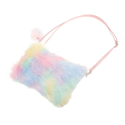 ROMISBABA 1Stück Regenbogen Plüsch Umhängetasche für Damen Freizeit mit Metallreißverschluss für Schule Weiches Hautfreundliches Material ROMISBABA 1Stück Regenbogen Plüsch Umhängetasche für Damen Freizeit mit Metallreißverschluss für Schule Weiches Hautfreundliches Material von ROMISBABA