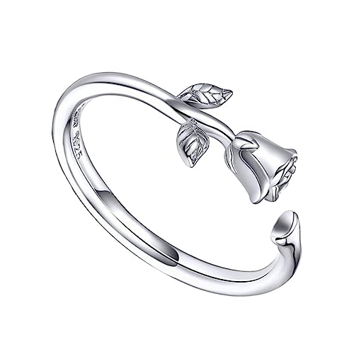 ROMISBABA Silber Ringe Für Frauen Mode Damenring Mit Design Eleganter Fingerring Mit Feiner Politur Kreativer Ring Für Verschenken An Verschiedene Anlässe von ROMISBABA