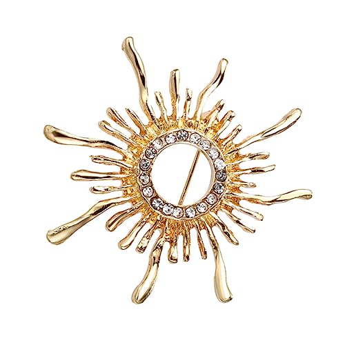 ROMISBABA Dekorative Vintage Brosche für Damen Corsage Robuster Legierung Stilvolle Brustnadel für Kleidung Taschen und Schals Goldene Blumen Anstecknadel von ROMISBABA