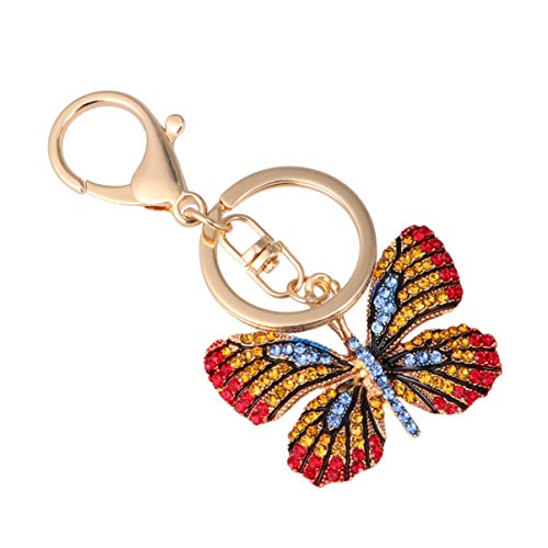 ROMISBABA 1stück Kreativer Roter Schmetterling Schlüsselanhänger Mit Strasssteinen Für Und Mädchen Metall Schlüsselring Und Taschenanhänger Einzigartiges Design Für Alltag Und von ROMISBABA