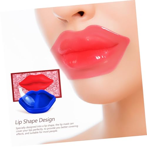 ROMISBABA 2 Boxen Feuchtigkeitsspendende Peeling Lippenmasken mit Tragbaren Gel Pads zur Sanften Lippenpflege Kompakt Verpackt im Lippenförmigen Etui Geeignet für Damen für Zuhause Büro und von ROMISBABA