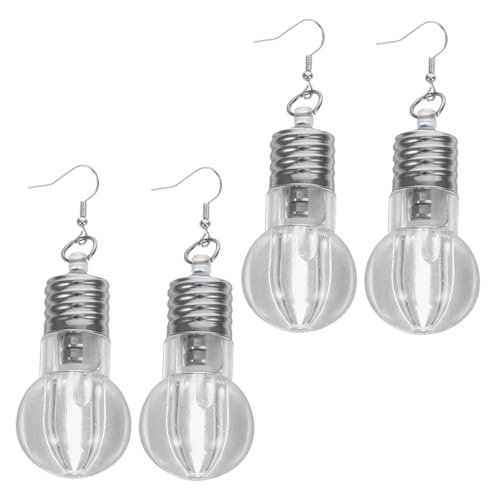 ROMISBABA 2 Paare Bunte Lampen Glühbirnen Ohrringe Lustige Nachtclub Ohrhänger Farbwechselnde Disco Schmuck Langlebig und Leicht für Partys Geburtstage und Festliche Anlässe von ROMISBABA