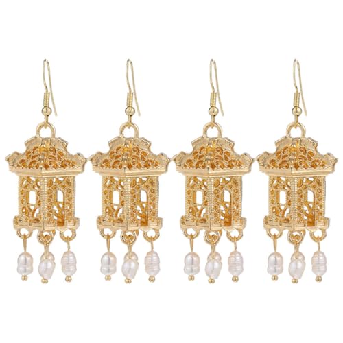 ROMISBABA 2 Paare Chinesische Stil Ohrringe mit Quasten Einzigartige Tropf Ohrringe für Frauen für Hochzeiten und Formelle Anlässe Wasserfarbene Teehäuser Leicht Elegant von ROMISBABA