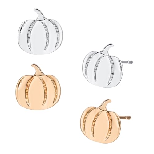 ROMISBABA 2 Paare Halloween Ohrstecker Damen Kürbis Ohrschmuck Gold Silber Lustige Kostüm Ohrringe für Party und Alltag von ROMISBABA