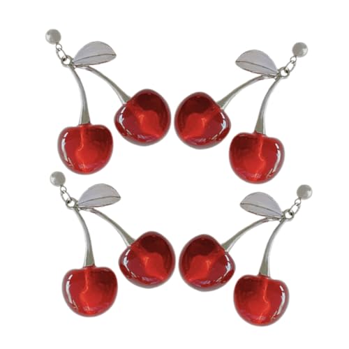 ROMISBABA 2 Paare Kirschohrringe Damen Rot Frucht Ohrringe Niedlich Baumelndes Design Süß Sommer Valentinstag Accessoire von ROMISBABA