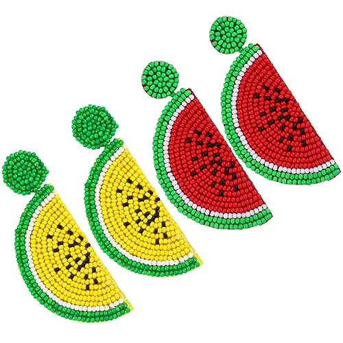 ROMISBABA 2 Paare Wassermelonen Ohrringe für Damen Perlen Dangle Ohrringe Sommer Schmuck Elegantes und Design für Alltag für Jede Gelegenheit von ROMISBABA