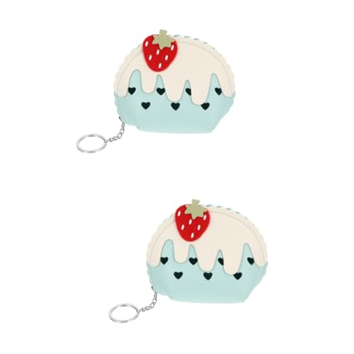 ROMISBABA 2stücke Süße Erdbeer-münzbörse Mit Reißverschluss Praktische Schlüsselanhänger-Tasche Für Karten Und Kleingeld Für Damen Und Mädchen von ROMISBABA
