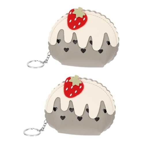 ROMISBABA 2stücke Strawberry Pouch Für Damen Tragbare Pu Geldbörse Mit Reißverschluss Süßes Design Für Karten Und Kleingeld Leicht Und Langlebig Für Unterwegs von ROMISBABA