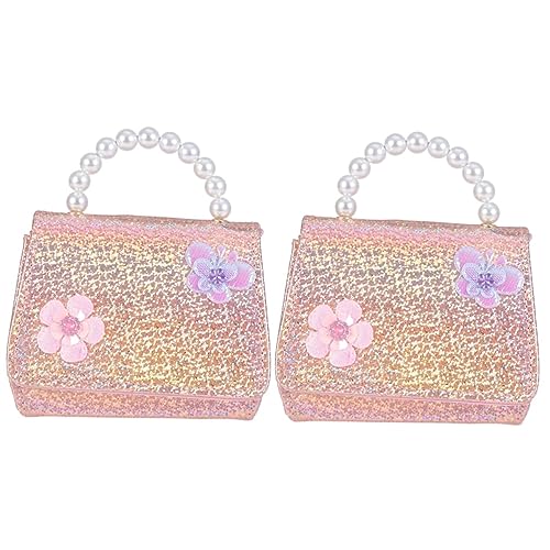 ROMISBABA 2stücke Mini Handtasche Mit Blumenmuster Für Mädchen Verstellbare Umhängetasche Kette Für Mädchen Und Kleine Accessoires von ROMISBABA
