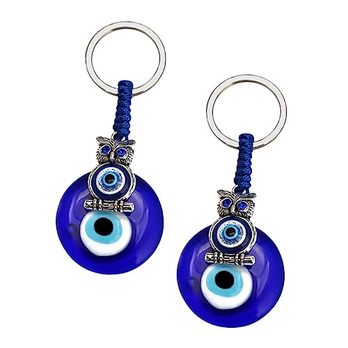 ROMISBABA Elegante Eule Evil Eye Schlüsselanhänger Zinklegierung Schlüsselanhänger Tasche Hängende Dekoration Für von ROMISBABA