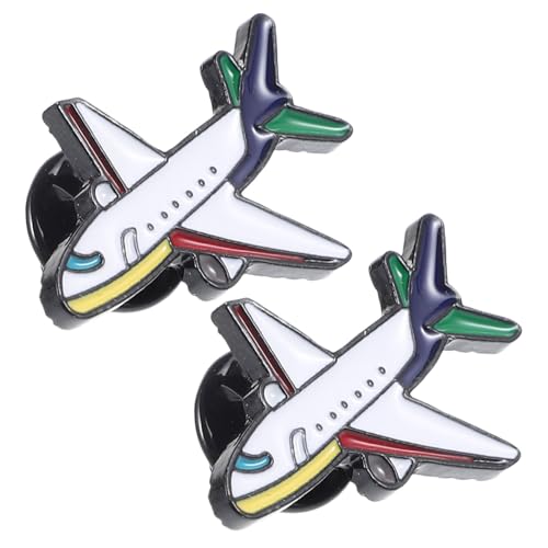 ROMISBABA 2 STÜCK Airplane Brosche aus Legierung Tropf Öl Cartoon Flugzeug Anstecknadel Unisex Mode Accessoire für Kleidung Gewandnadel für Frauen und Männer von ROMISBABA