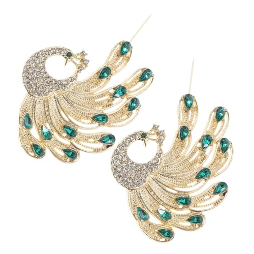 ROMISBABA 2 STÜCK Rhinestone Pfauenbrosche mit Vogelmotiv Anstecknadeln für Damenkleidung Eleganter Schmuck für Kleider Cardigans Taschen Vielseitige Broschen für Festliche Anlässe von ROMISBABA