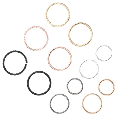 ROMISBABA 2 Sätze Nasenringe Nasenhoops Piercing Leichte Nasenornamente für Frauen Teiliges Set Modischer Schmuck für Party und Alltag von ROMISBABA