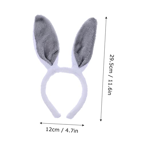 ROMISBABA 2 Satz Flauschiges Hasenohren Stirnband mit Partykostüm Zubehör für Erwachsene und Osterparty Karneval Cosplay Hasenkostüm Haarreif von ROMISBABA