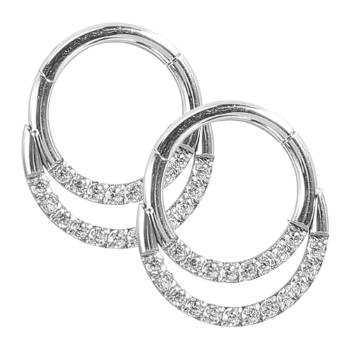 ROMISBABA 2 Stck Nasenringe aus Edelstahl mit Weißen Zirkonia Dekorative Nasenpiercing Ringe für Damen Modische Nasenstecker Hautfreundlicher Schmuck für Alltag und Besondere Anlässe von ROMISBABA