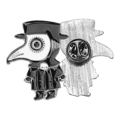 ROMISBABA 2 Stck Plague Doctor Brosche Schwarze Emaille Anstecknadel für Frauen Geeignet für Kleidung Schals und Hüte Langlebig und Vielseitig Punkiger Stil für Auffällige Looks von ROMISBABA