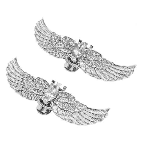 ROMISBABA 2 Stück Abnehmbare Brautschuh Clips mit Eleganten Verzierung Robuste Zinklegierung Flügelförmige Schuhschmuck Schnallen für High Heels Hochzeit Party Schuhe Dekoration von ROMISBABA