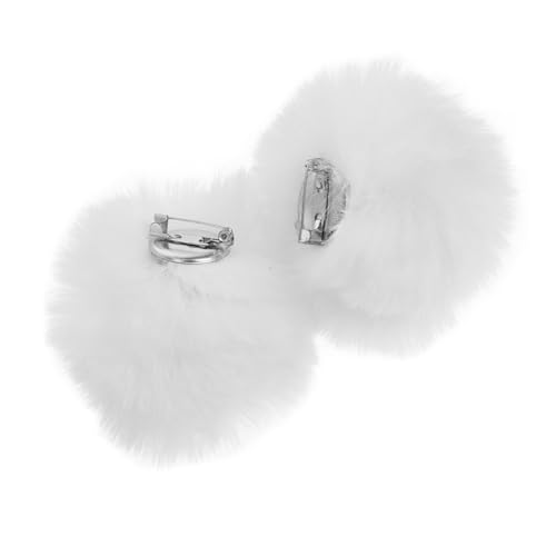 ROMISBABA 2 Stück Abnehmbare Kunstfell Bommel Schuhclips Weiße Plüsch Schuhschmuck DIY Schuhe Dekoration Vielseitig Tragbar Modisch für Damen und Besondere Anlässe von ROMISBABA