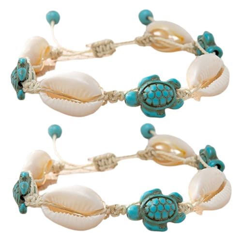 ROMISBABA 2 Stück Boho Fußkettchen Schildkröte Verstellbare Handgemachte Schmuckstücke Natürlichen Materialien für Frauen für Strandurlaub ROMISBABA 2 Stück Boho Fußkettchen Schildkröte Verstellbare Handgemachte Schmuckstücke Natürlichen Materialien für Frauen für Strandurlaub von ROMISBABA