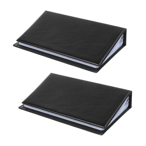 ROMISBABA 2 Stück Business Card Organizer aus Pu Leder Platzsparende Visitenkartenmappe mit Fächern Kreditkarten Spielkartenspeicher für Männer und Damen Professionelle Kartenaufbewahrung von ROMISBABA