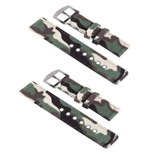 ROMISBABA 2 Stück Camouflage Canvas Nylon Uhrenarmband Teiliges Verstellbar Atmungsaktiv Robustes Armband für Herren und Damen Kompatibel mit Meisten Uhrenmodellen von ROMISBABA