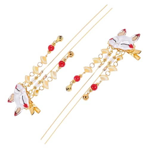 ROMISBABA 2 Stück Chinesische Haarnadel Vintage Quaste Langlebiger Legierung Lebendigem Maskenmotiv Eleganter Haarschmuck für Damen Festliche Haarspange im Traditionellen Zufällige Farbe von ROMISBABA