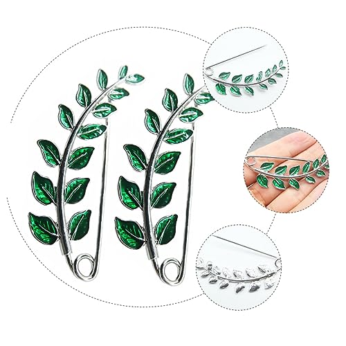 ROMISBABA 2Stücke Schal Corsage Brosche Damen Mantel Brosche Langlebiger Legierung mit Blattmuster für Kleidung und Schals von ROMISBABA