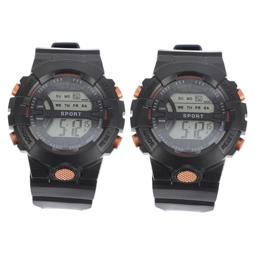 ROMISBABA 2 Stück Digitale Outdoor Sportuhren für Multifunktionale Armbanduhren mit Großem Display Verstellbarem Armband für Schüler und Freizeit Schwarz von ROMISBABA