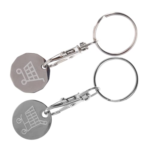 ROMISBABA 2stücke Edelstahl Einkaufswagen Schlüsselanhänger Praktischer Trolley Token Schlüsselring Für Männer Und Frauen Langlebig Und Elegant Für Supermarkt von ROMISBABA
