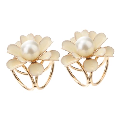 ROMISBABA 2 Stück Elegante Schalringe aus Glattem Material Realistische Blumenmotive Vielseitige Halstuch Schalschnallen für Damen Einfach zu Befestigen Entfernen von ROMISBABA