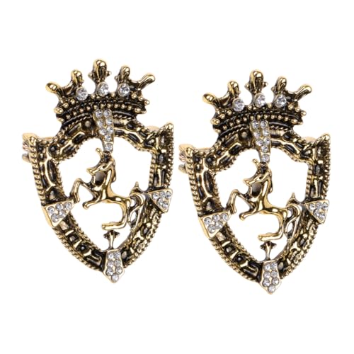 ROMISBABA 2 Stück Elegantes Teiliges Broschen Set für Herren Vintage Zinklegierung mit Funkelnden Strasssteinen Dekorative Anstecknadeln für Anzüge Hochzeit und Party Klassisches Design in von ROMISBABA