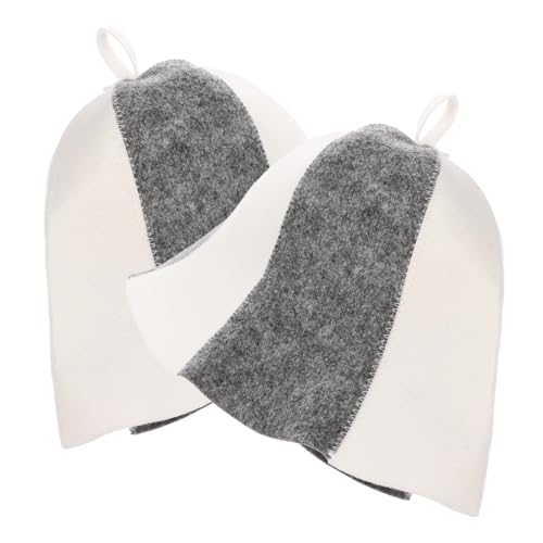 ROMISBABA 2 Stück Felt Sauna Hat Atmungsaktive Filz Saunahüte für Damen und Herren Wiederverwendbar Schützt Haare vor Hitze und Trockenheit im Dampfbad und Sauna Zuhause Mit von ROMISBABA