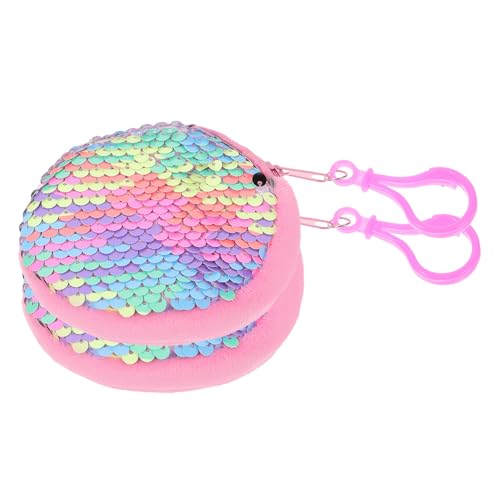 ROMISBABA 2 Stück Glitzernde Damen Geldbörse Rundes Pailletten Portemonnaie aus Große Kapazität Leicht Tragbare Clutch für Abend Party und Alltag Zipper Verschluss Rosa Pastellfarben von ROMISBABA