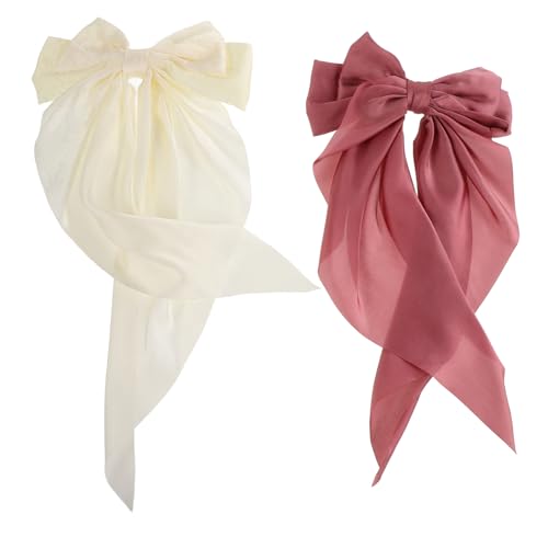 ROMISBABA 2 Stück Große Schleifen Haarspangen Damen Elegant Sicherer Halt Haarschleifen Haarclips für Stilvolle Frisuren Einfache Anwendung für Alltag und Besondere Anlässe von ROMISBABA