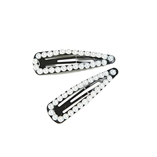 ROMISBABA 2 Stück Haarspangen für Mädchen Perlhaarklammern Mädchen Snap-Clips Weiß von ROMISBABA