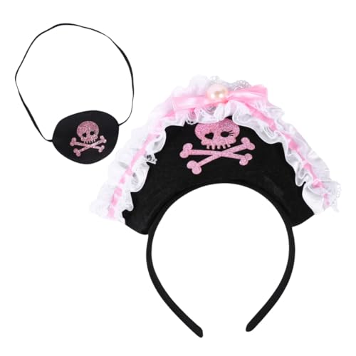 ROMISBABA 2 Stück Halloween Piraten Headband mit und Perlen Schleife Teiliges Party Haarband für Teens und Erwachsene Umweltfreundlich Komfortabel für Piraten Kostüm und Halloween Party von ROMISBABA
