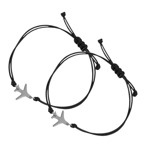 ROMISBABA 2 Stück Handgemachtes Flugzeug Armband Verstellbare Geflochtene Schnurarmbänder für Damen und Herren Freundschaftsarmband Schmuck Schlichtes Reise Accessoire Geschenkidee von ROMISBABA