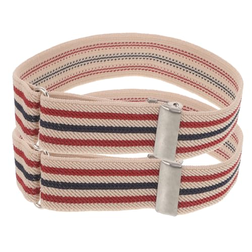 ROMISBABA 2 Stück Herren Armbinde Elastisches Armreif für Hemdenärmel Vielseitig Einsetzbar Rot Blau Gestreift für und Freizeit von ROMISBABA