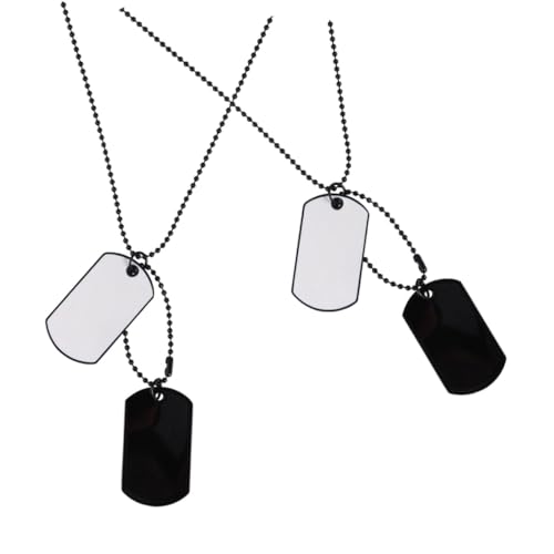 ROMISBABA 2 Stück Herren Damen Halsketten aus Legierung Doppelseitige Anhänger mit Farbiger Emaille Leichte Lange Pulloverkette Vielseitiger Schmuck für Alltag und Pullover von ROMISBABA