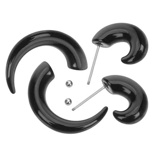 ROMISBABA 2 Stück Horn Ohrstecker Punk Claw Design Unisex Schmuck für Damen Herren Schwarzes Horn Modisch Vielseitig für Party Hochzeit Alltag von ROMISBABA