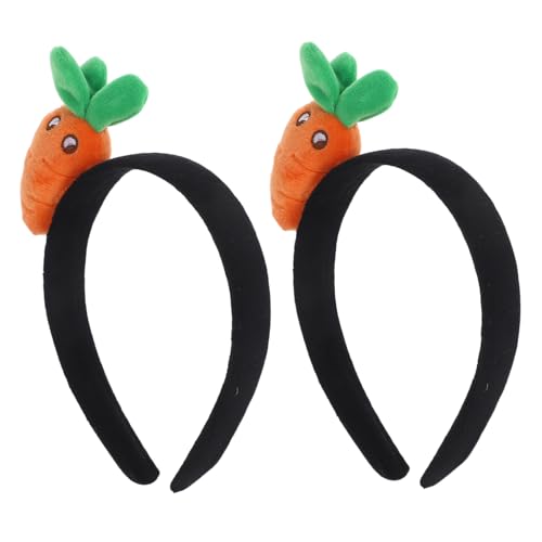 ROMISBABA 2 Stück Karotten Haarreif Plüsch Stirnband für Erwachsene Witziges Vielseitiges Haarschmuck Accessoire für Hautpflege Make Up Partys für Altersgruppen Geeignet von ROMISBABA