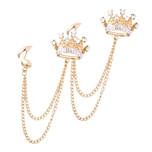 ROMISBABA 2 Stück Kragenkette Brosche für Männer Anstecknadeln mit Strass Stilvolle Anstecknadeln für Hemden und Anzüge Accessoires für Besondere Anlässe und Partys von ROMISBABA