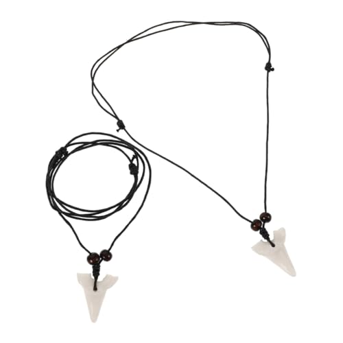 ROMISBABA 2 Stück Künstliche Haifischzahn Halskette Resin Anhänger Damen Cooles Schmuckaccessoire für Alltag Party und Date Präzise Gefertigt mit Detailgetreuem Design Vielseitig von ROMISBABA