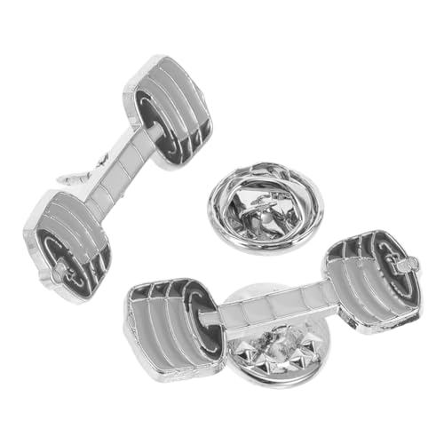 ROMISBABA 2 Stück Lustige Hantel Broschen aus Langlebiger Zinklegierung Kleine Anstecknadeln für Rucksäcke und Jacken Einzigartige Cartoon Fitness Pins für Schüler und Persönliche von ROMISBABA