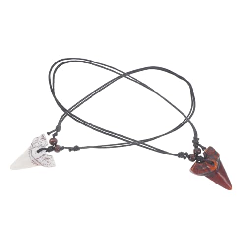 ROMISBABA 2stücke Haifischzahn-halskette Für Herren Verstellbare Strand-halskette Mit Zahn-anhänger Stylische Für Surfer Und Jungen von ROMISBABA