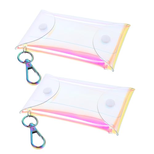 ROMISBABA 2 Stück Mini Geldbörse Transparent Kleine Aufbewahrungstasche für Münzen Ohrhörer Kosmetik Schlüssel Leicht und Tragbar Für Mädchen Taschen Organizer von ROMISBABA