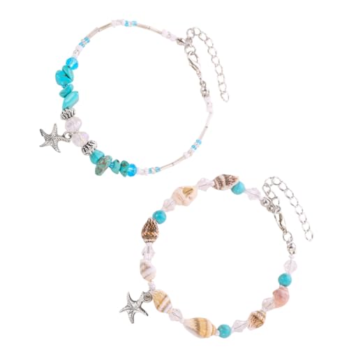 ROMISBABA 2 Stück Muschel Armband Boho Fußkettchen Damen Verstellbar Strand Schmuck mit Perlen Charm Fußkette für Frauen und Mädchen Sommer Accessoire ROMISBABA 2 Stück Muschel Armband Boho Fußkettchen Damen Verstellbar Strand Schmuck mit Perlen Charm Fußkette für Frauen und Mädchen Sommer Accessoire von ROMISBABA