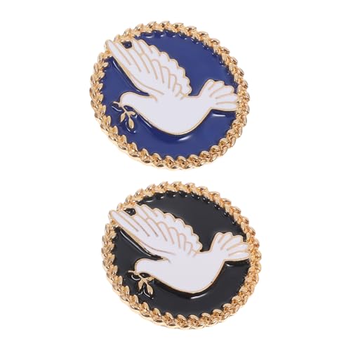ROMISBABA 2 Stück Peace Tauben Broschen Emaille Anstecknadeln für Frauen Langlebige Legierung Modische Kleidung Pins für Jacken Taschen Schals Stilvolle Friedenssymbole Geschenk von ROMISBABA