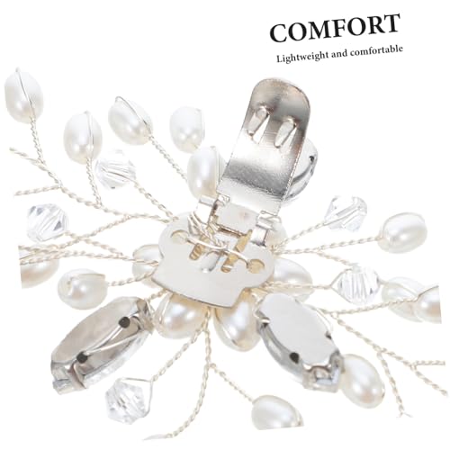 ROMISBABA 2 Stück Perlen Strass Schuhclips Handgefertigte Abnehmbare Blütenverzierung Brautschuh Dekoration Passend für Damen High Heels Einfache Anbringung für Hochzeit und Festliche von ROMISBABA